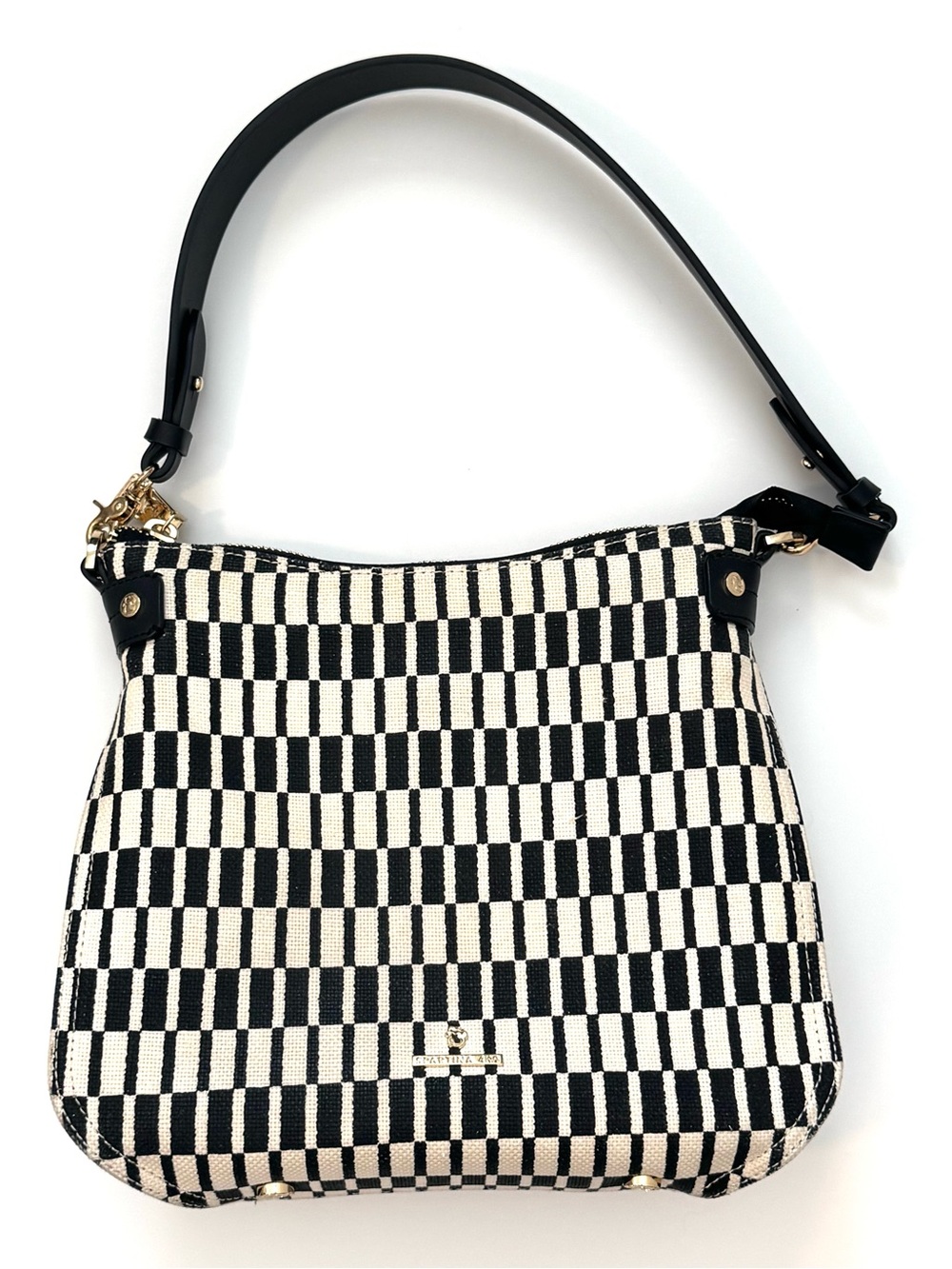 Spartina 449 Daufuskie Island Collection Black and Cream Linen & Leather